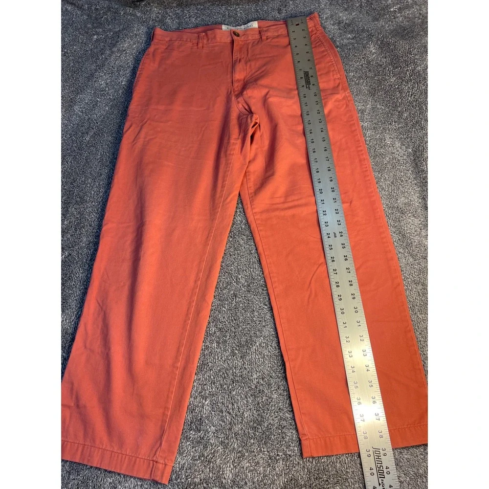 Lands End The Legacy Chino Pants Mens 34 Coral Orange Straight Leg Cotton Pant